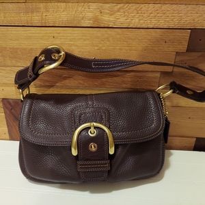 Coach Vintage Legacy Brown pebble leather boho flap cover bag